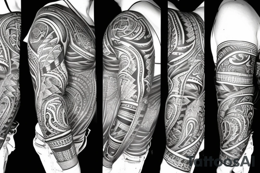 cover the left arm, represent the human growth tattoo idea