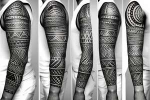 cover the left arm, represent the human growth tattoo idea
