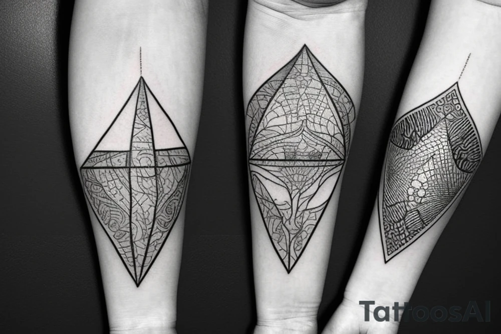 Organic pipe and triangle facing down tattoo idea