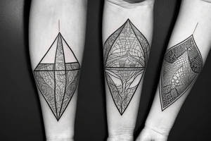 Organic pipe and triangle facing down tattoo idea