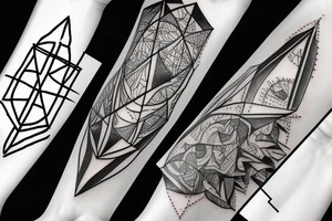 Organic pipe and triangle facing down tattoo idea