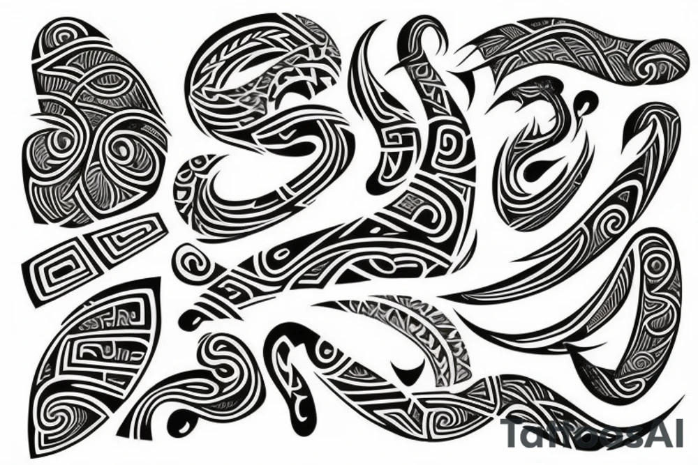 Maori representing human growth with the names tattoo idea