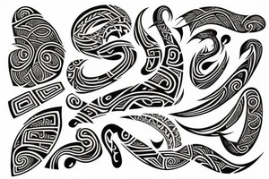 Maori representing human growth with the names tattoo idea