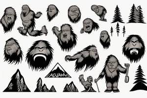 Stoned Sasquatch Skiing tattoo idea