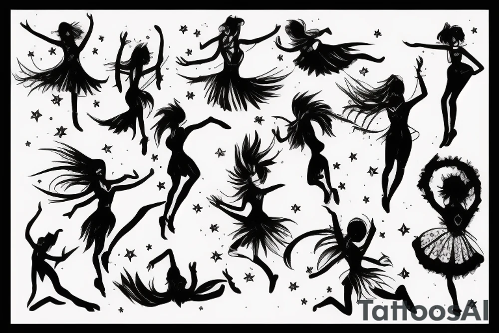 Girl freedom dancing tattoo idea