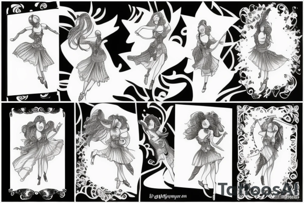 Girl freedom dancing tattoo idea