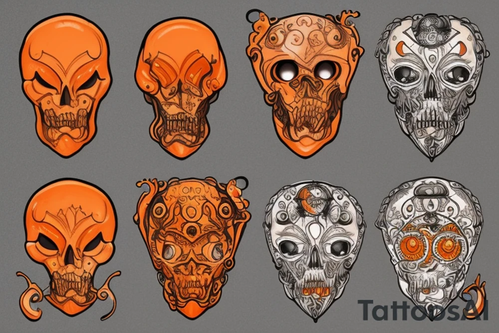 old castle orange colour tattoo idea
