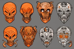 old castle orange colour tattoo idea