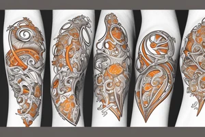 old castle orange colour tattoo idea