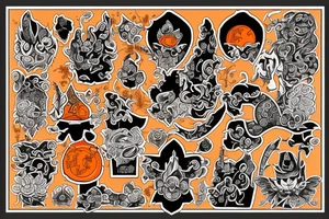 old castle orange colour tattoo idea
