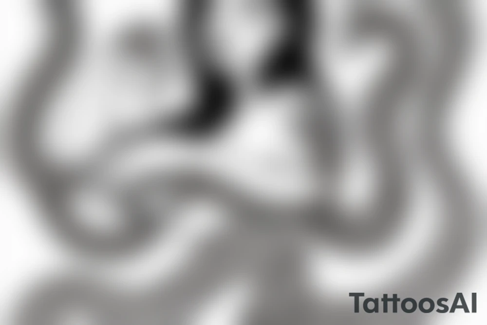 Woman seductively holding snake tattoo idea