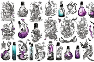 Evil little mermaid Potion bottle tattoo idea