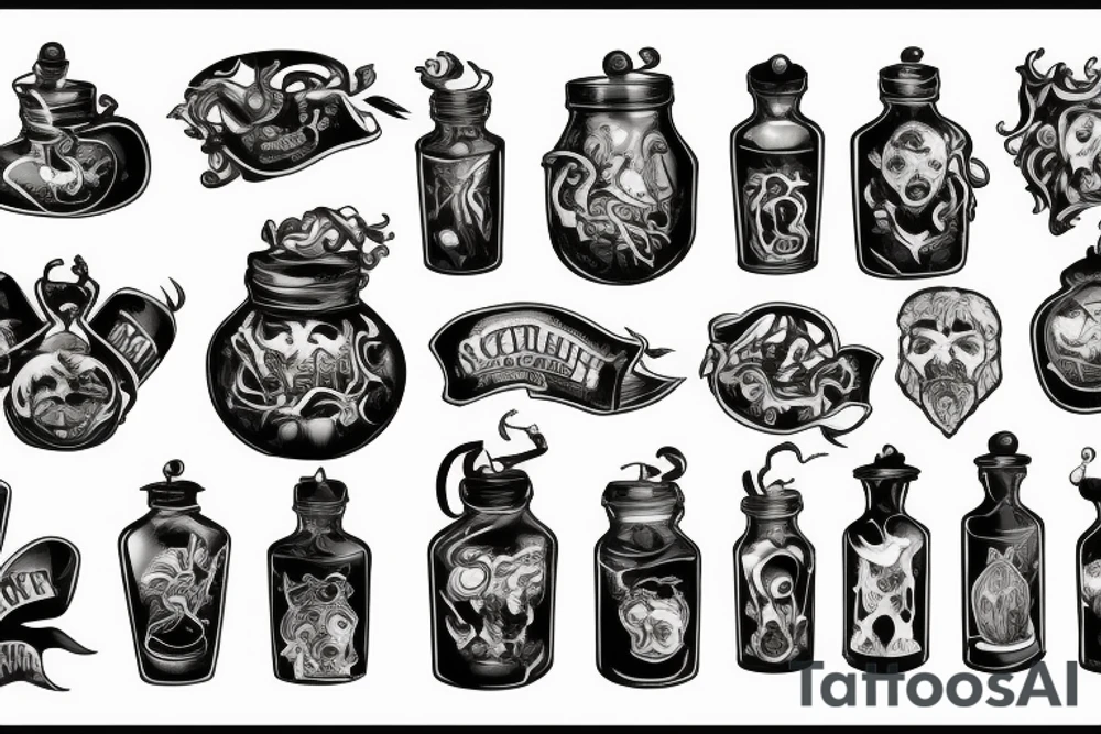 Ursula potion bottle tattoo idea