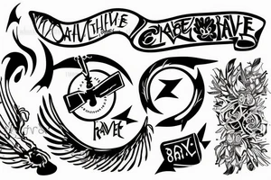 Geld und eine taube auf einem Rave tattoo idea