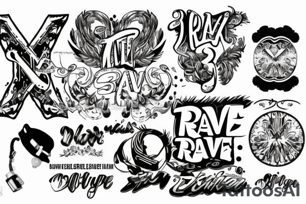 Geld und eine taube auf einem Rave tattoo idea