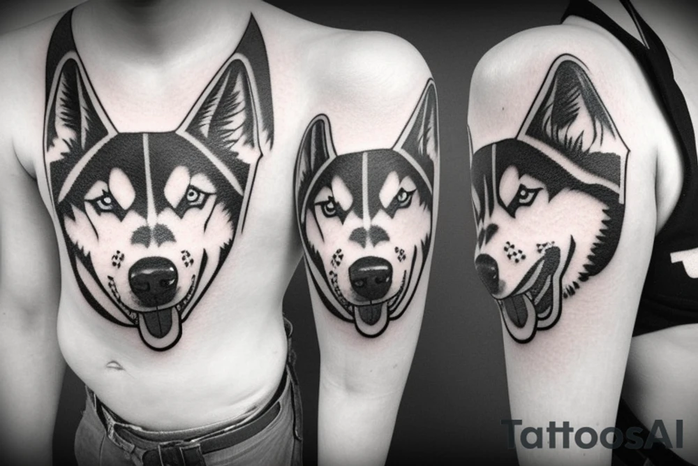 Huskie auf lsd tattoo idea