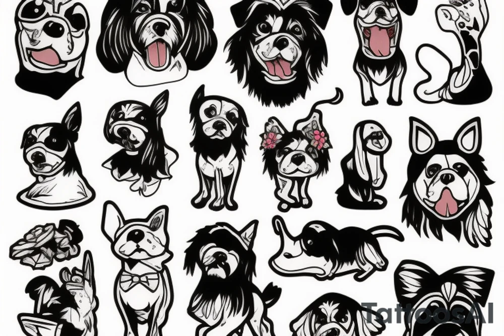 Shitzu dog in a costume tattoo idea
