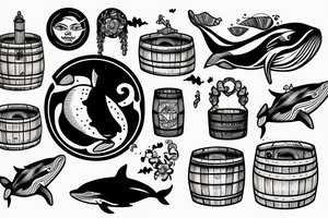 Whale huntin a barrel tattoo idea