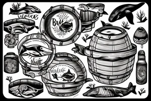 Whale huntin a barrel tattoo idea