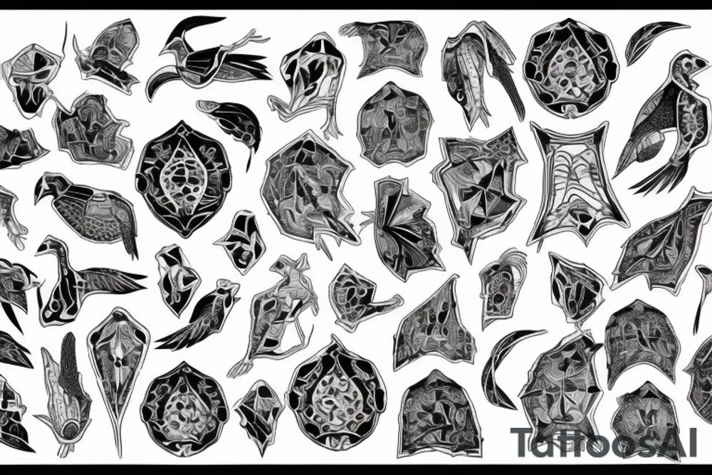 skeleton of a turkey tattoo idea