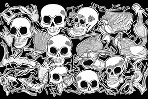 skeleton of a turkey tattoo idea