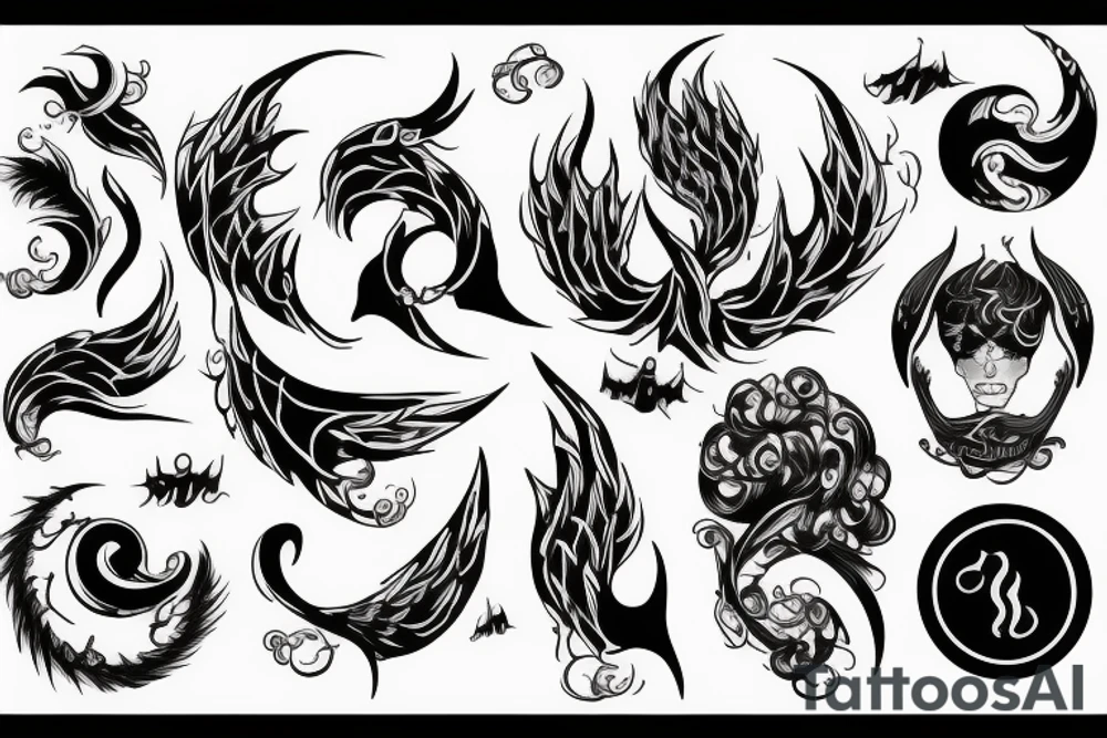 dark wave tattoo idea