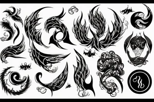 dark wave tattoo idea