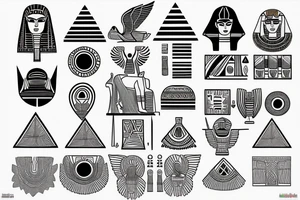 Egyptian line art tattoo idea