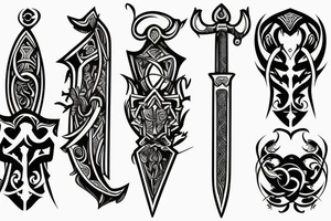 Sword with curve tattoo idea