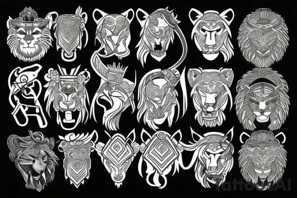 ZULLU WARRIOR WITH A LION tattoo idea