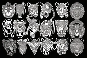 ZULLU WARRIOR WITH A LION tattoo idea