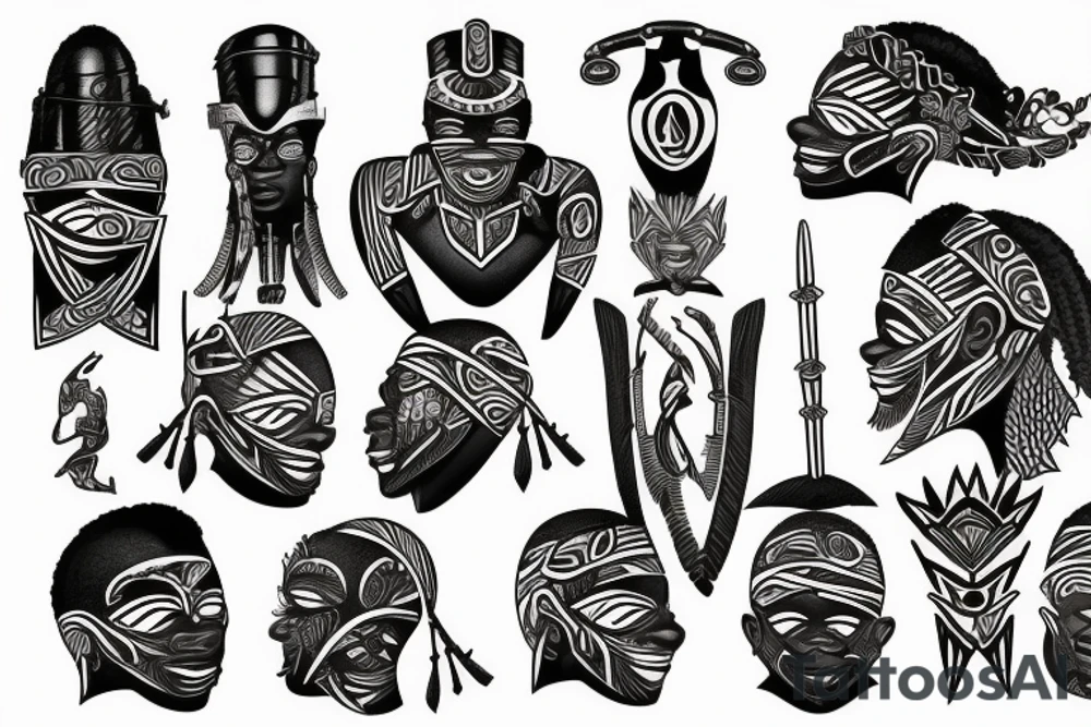 African warrior tattoo idea