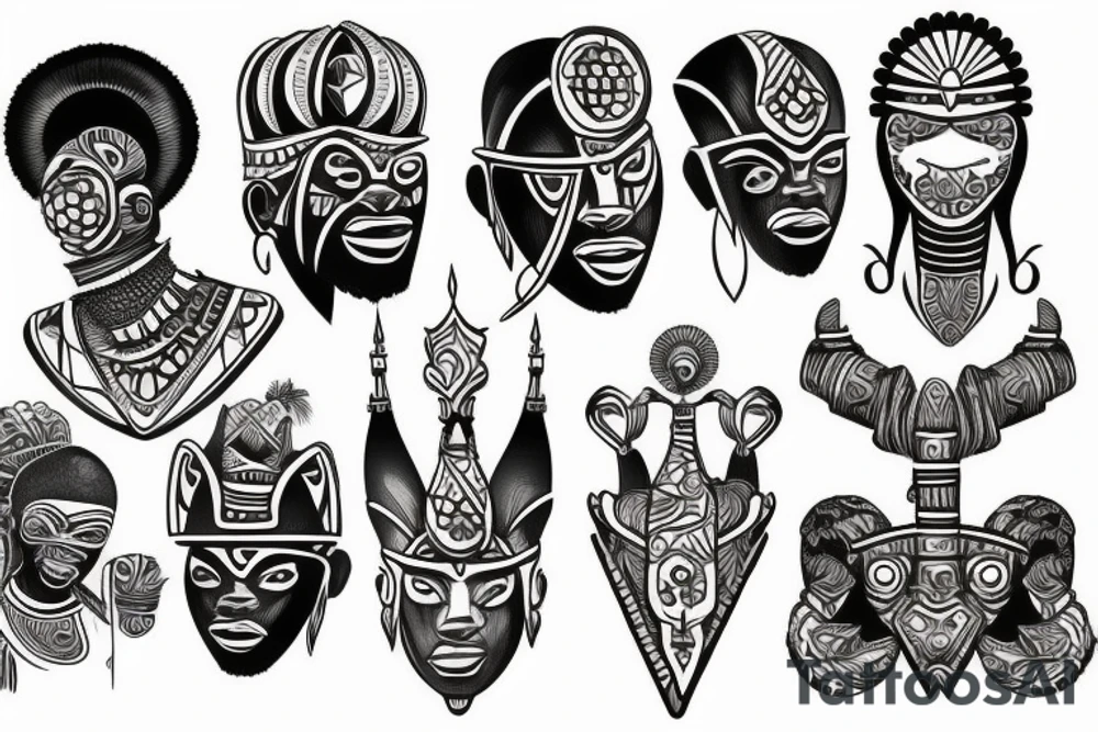 African warrior tattoo idea