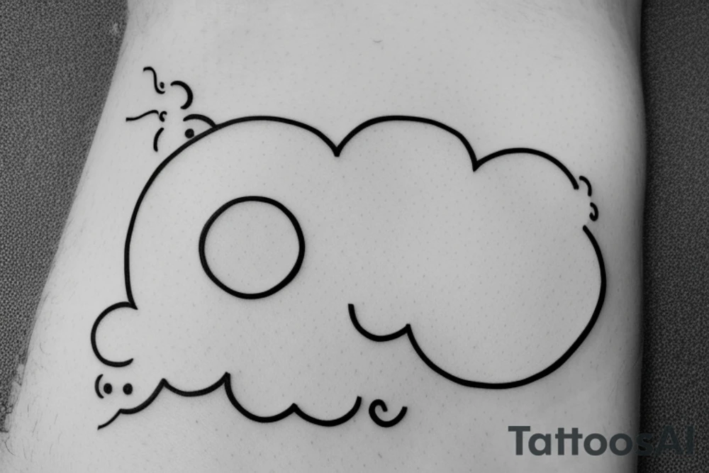 simple cloud fine line tattoo idea