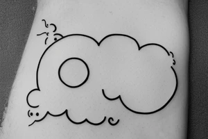 simple cloud fine line tattoo idea
