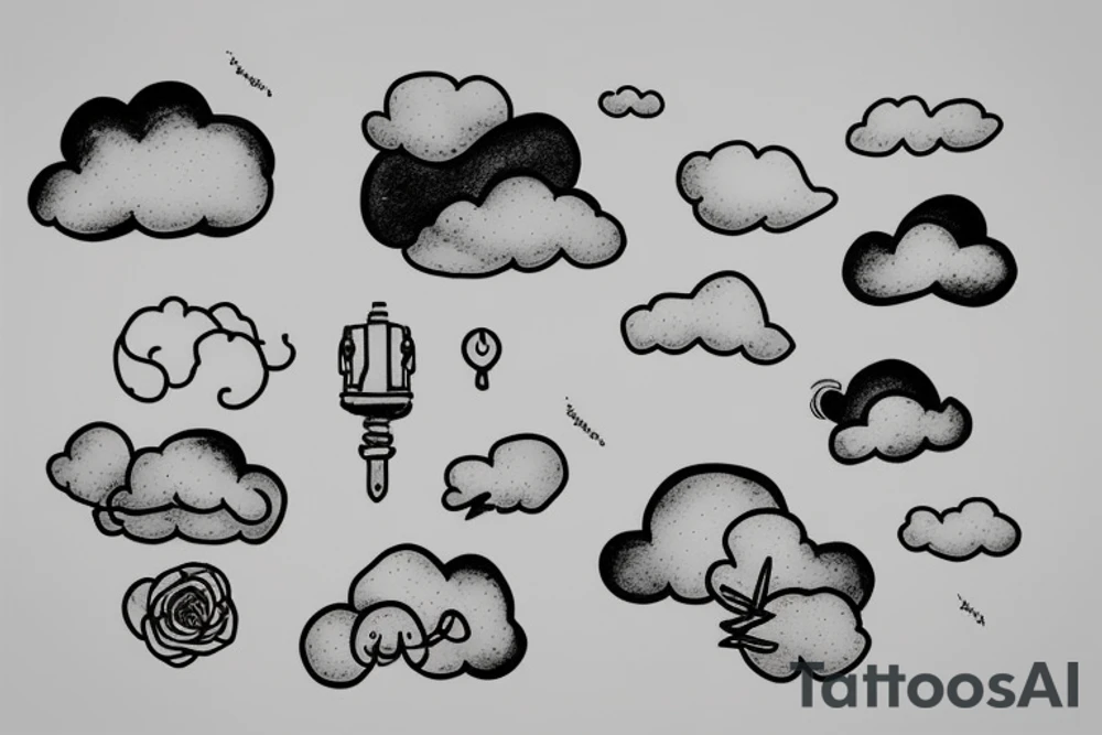 simple cloud fine line tattoo idea