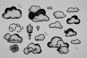 simple cloud fine line tattoo idea