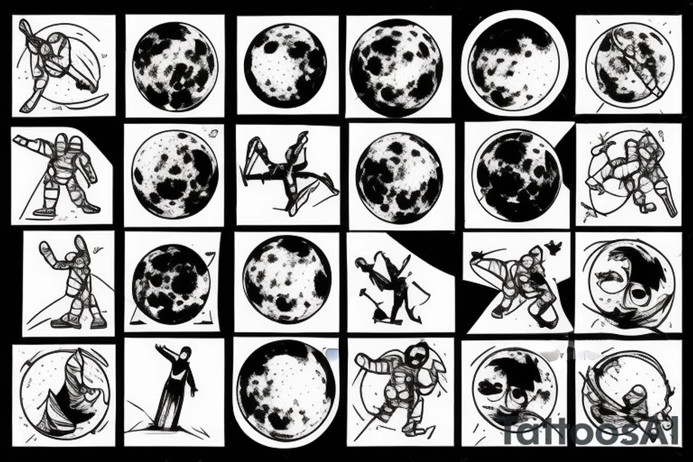 man on the moon tattoo idea