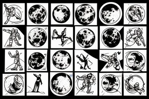 man on the moon tattoo idea