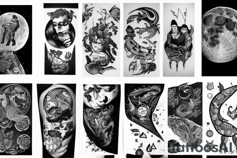 man on the moon tattoo idea