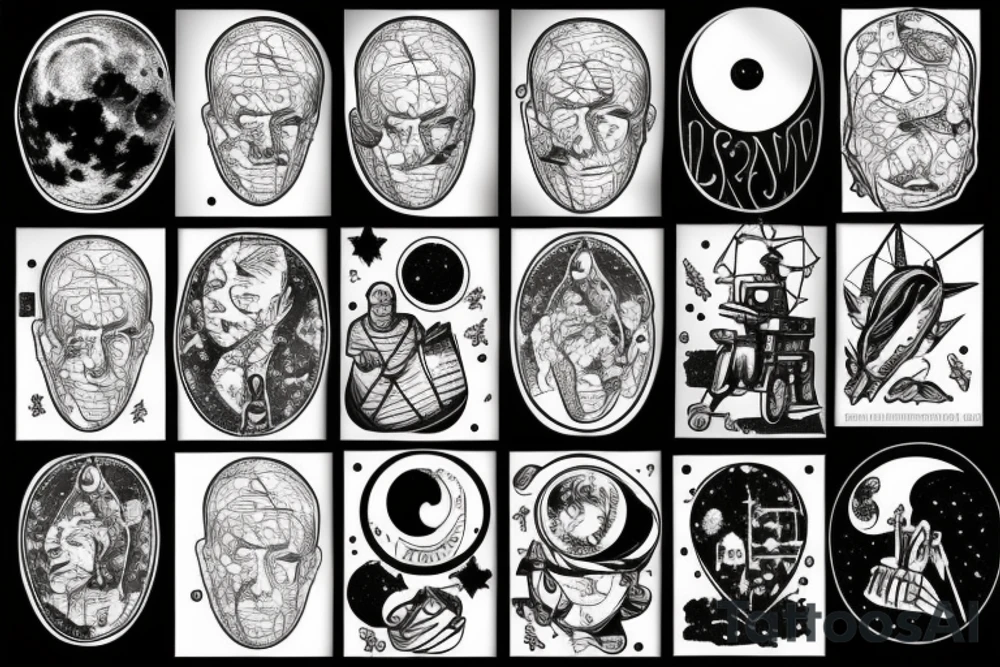 man on the moon tattoo idea