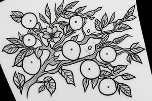 peach on a branch tattoo idea