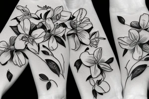greek thematic, flowers, orchids tattoo idea