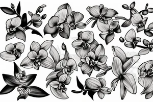 greek thematic with orchids tattoo idea