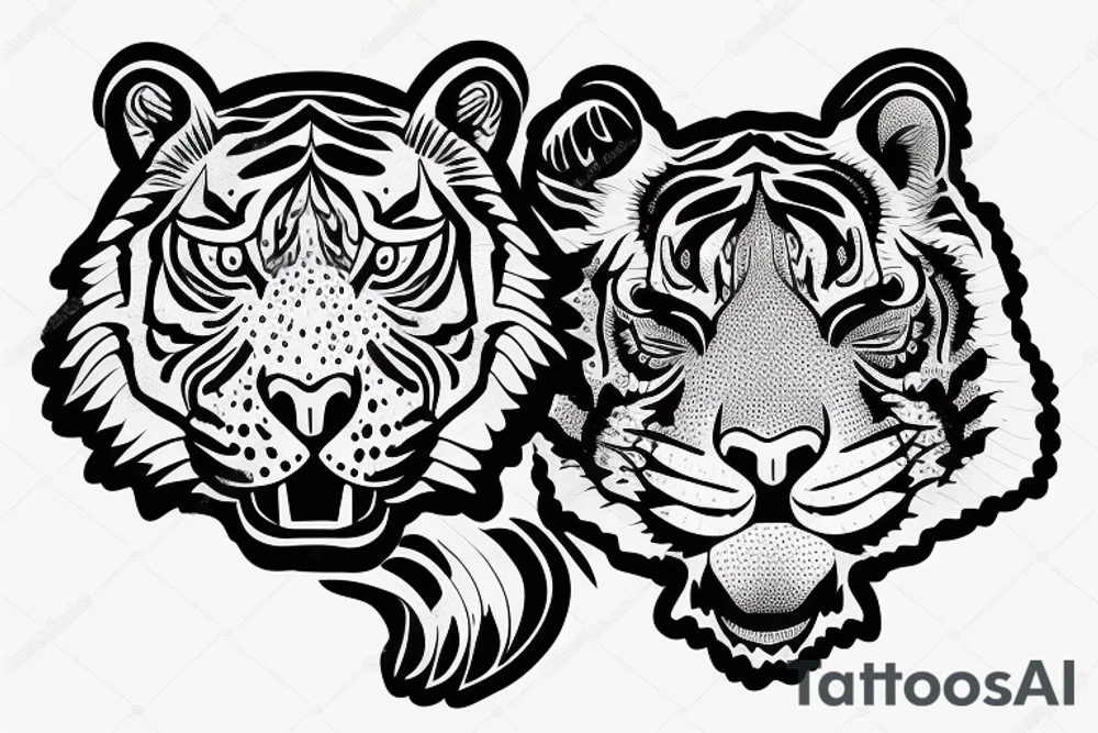 cute sleeping tiger tattoo idea