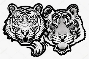 cute sleeping tiger tattoo idea