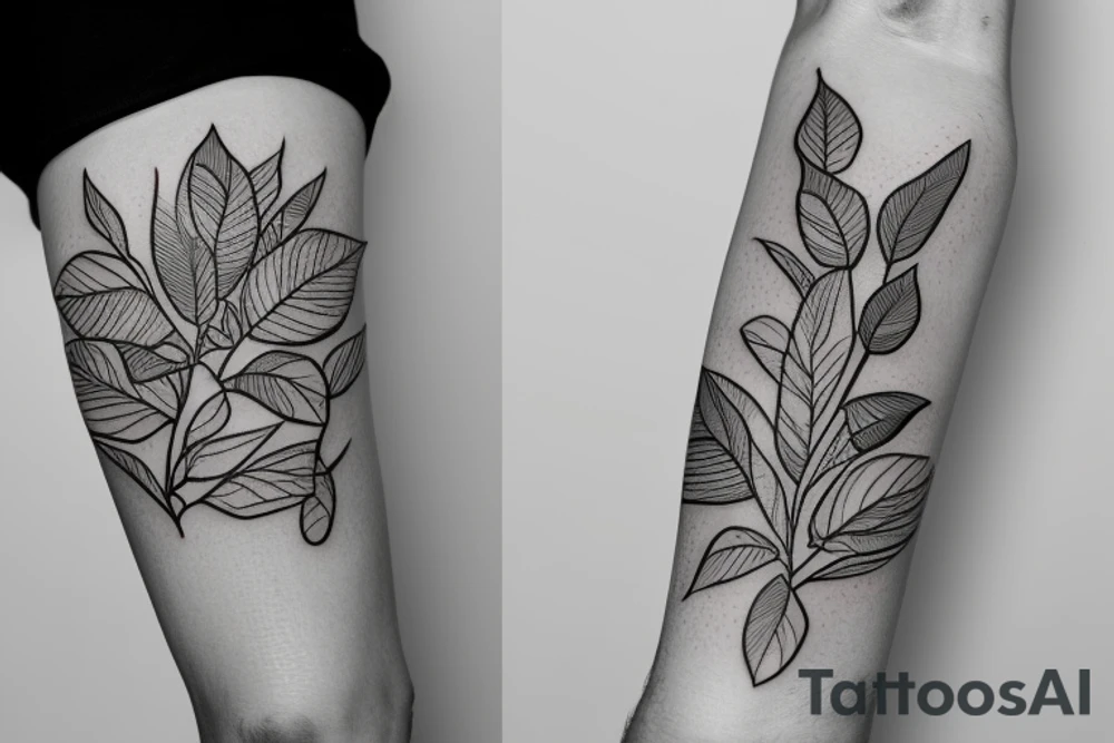 camino shell with plants growing out of it tattoo idea