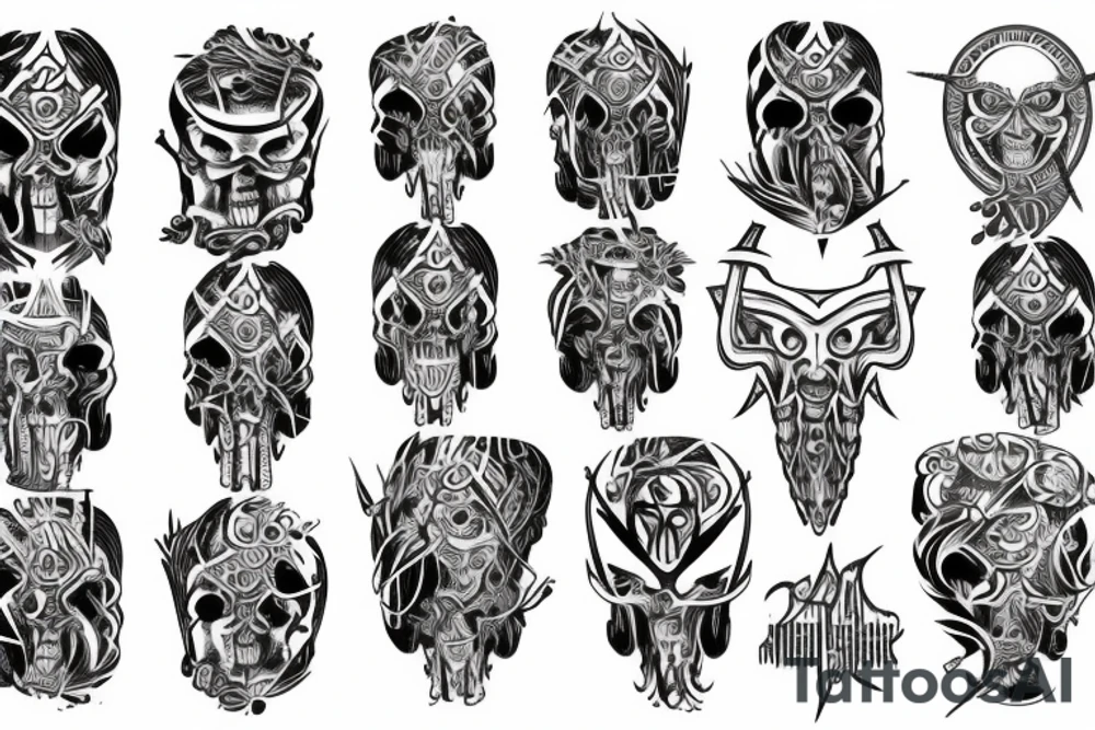 runic mark of the faceless killer on the back tattoo idea