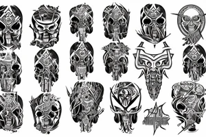 runic mark of the faceless killer on the back tattoo idea