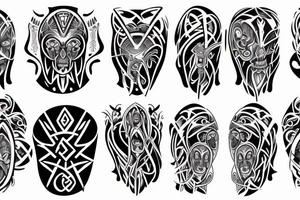 runic mark of the faceless killer on the back tattoo idea